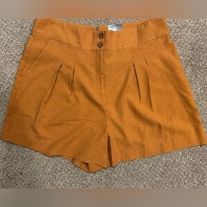 NWT Worthington High-Waisted Lightweight Pleated Brown Shorts 18